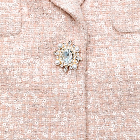 self-portrait Sequin Boucle Chiffon Midi Dress US2 - MSRP $670 - NWT - Picture 5 of 10